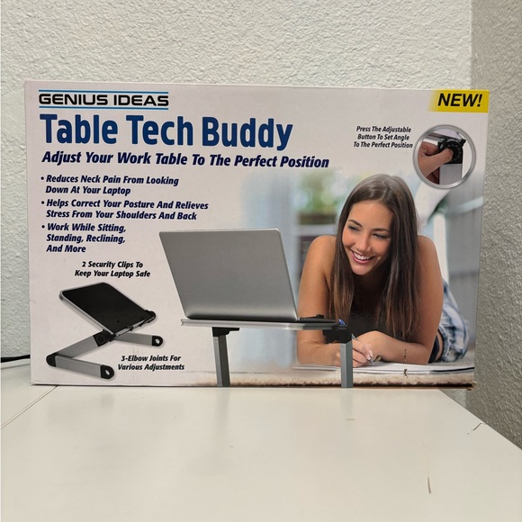 Genius Ideas Other - Table Tech Buddy Adjustable Laptop Stand - Black